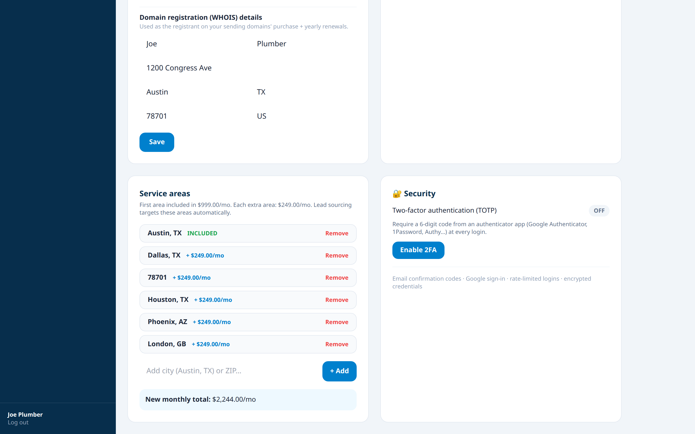13. Settings — change anything anytime — Get Referrers platform screenshot