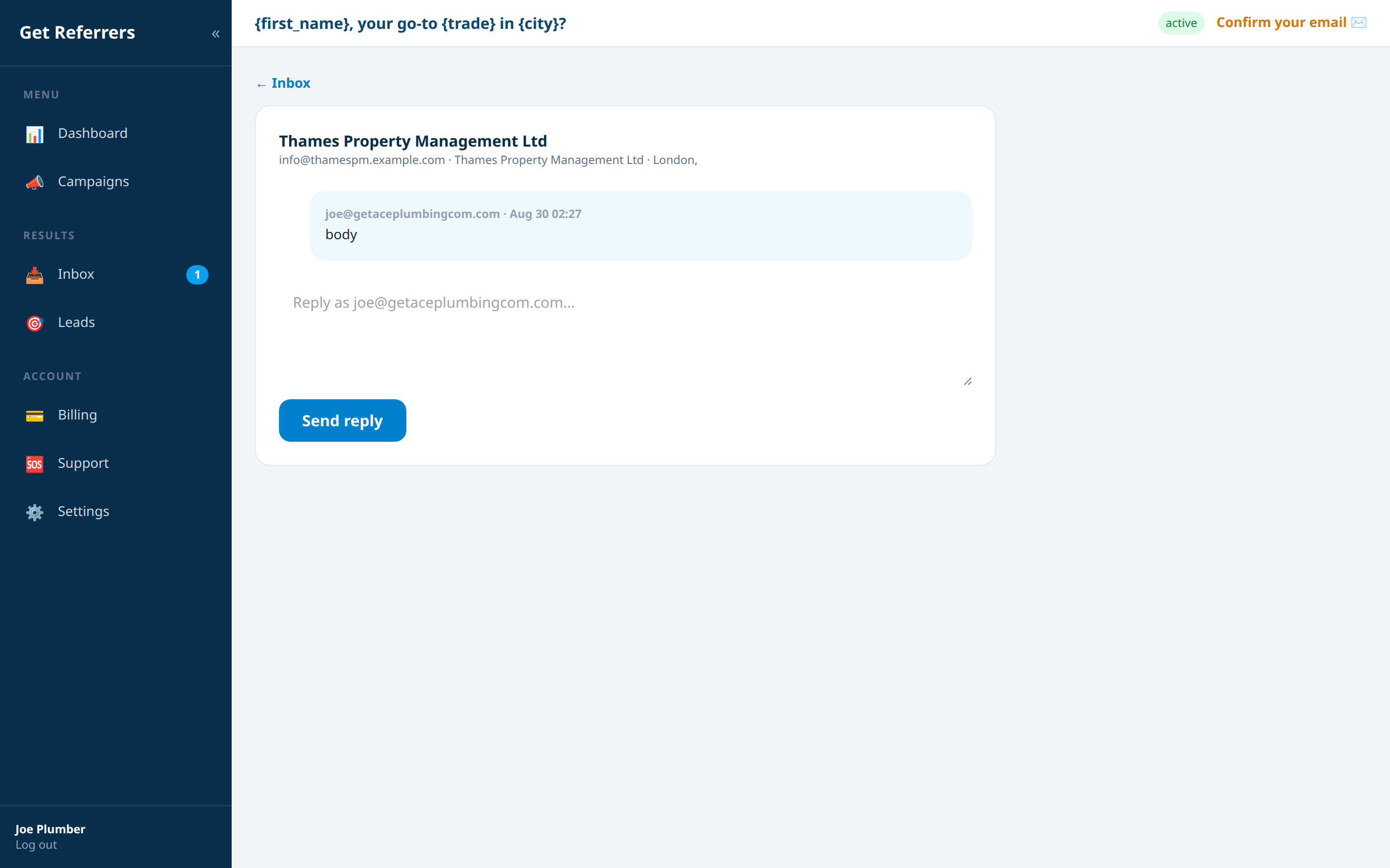 10. Conversations — Get Referrers platform screenshot